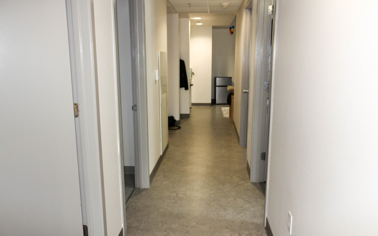 Hallway in Schneider Hall quad